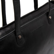 Astano Full-Grain Leather Tote Bag Naisille - Structured Side Profile Showing Gusset Depth &amp; Expansion Capacity