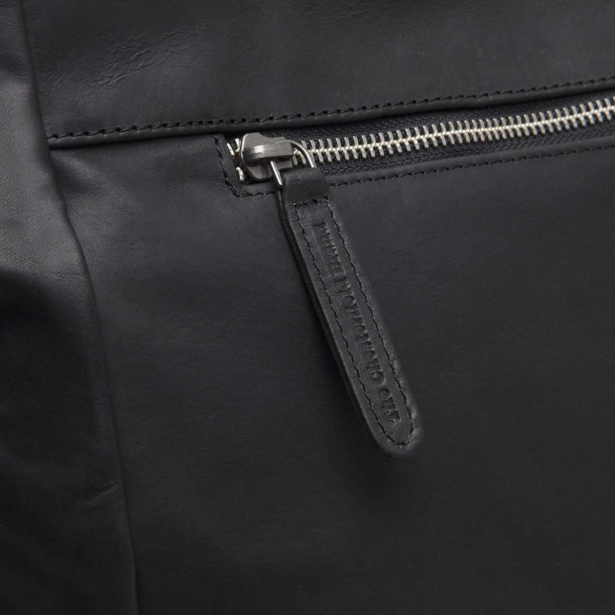Solid Antique Brass Hardware &amp; Heavy-Duty Dual Zipper Detail on Berlin Full-Grain Leather Tote Bag Naisille