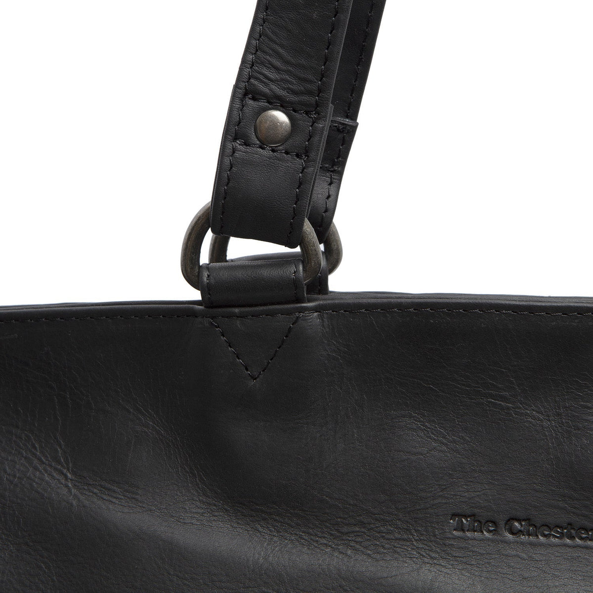 Berlin Full-Grain Leather Tote Bag - Structured Side Profile Showing Gusset Depth & Expansion Capacity