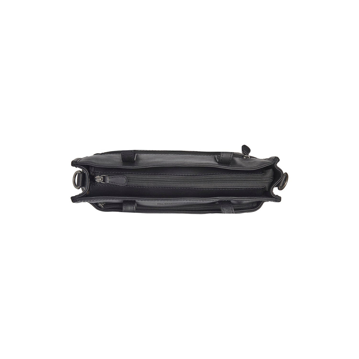 Solid Antique Brass Hardware & Heavy-Duty Dual Zipper Detail on Estella Full-Grain Leather Tote Bag