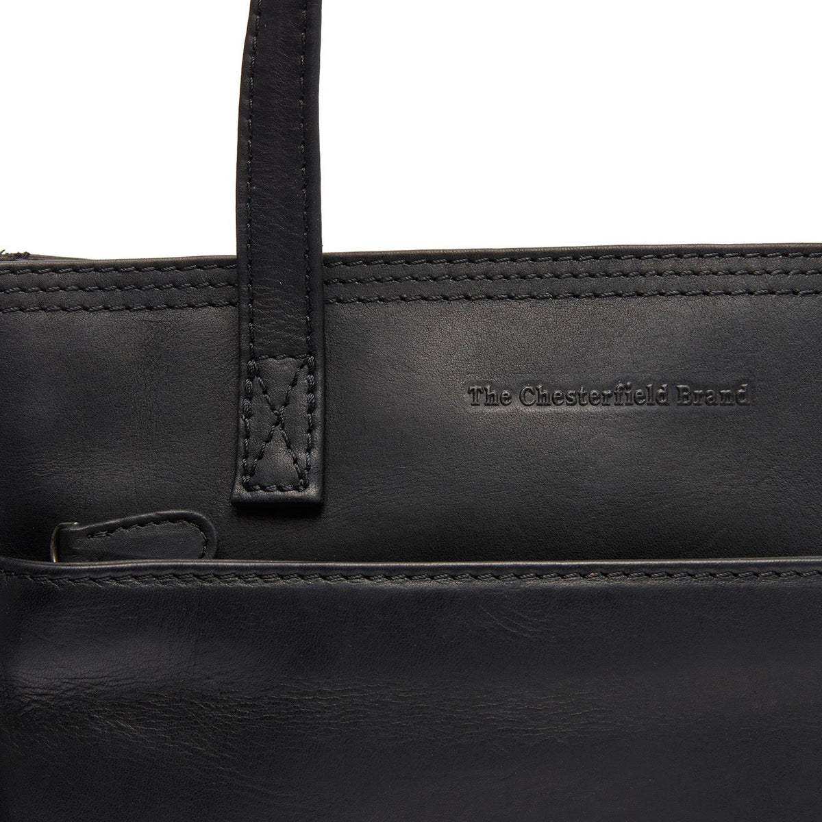 Classic 100% Full-Grain leather Bag - Rear Perspective Showing Reinforced Leather Straps & Stitching