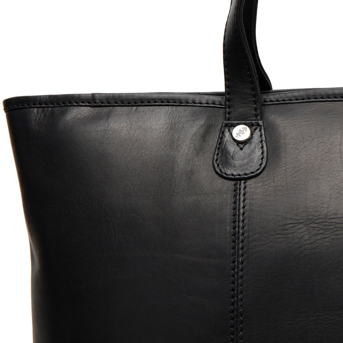 Solid Antique Brass Hardware &amp; Heavy-Duty Dual Zipper Detail on Ferrera Full-Grain Leather Tote Bag Naisille