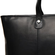 Solid Antique Brass Hardware &amp; Heavy-Duty Dual Zipper Detail on Ferrera Full-Grain Leather Tote Bag Naisille