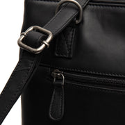 Solid Antique Brass Hardware &amp; Heavy-Duty Dual Zipper Detail on Raynor Full-Grain Leather Tote Bag Naisille