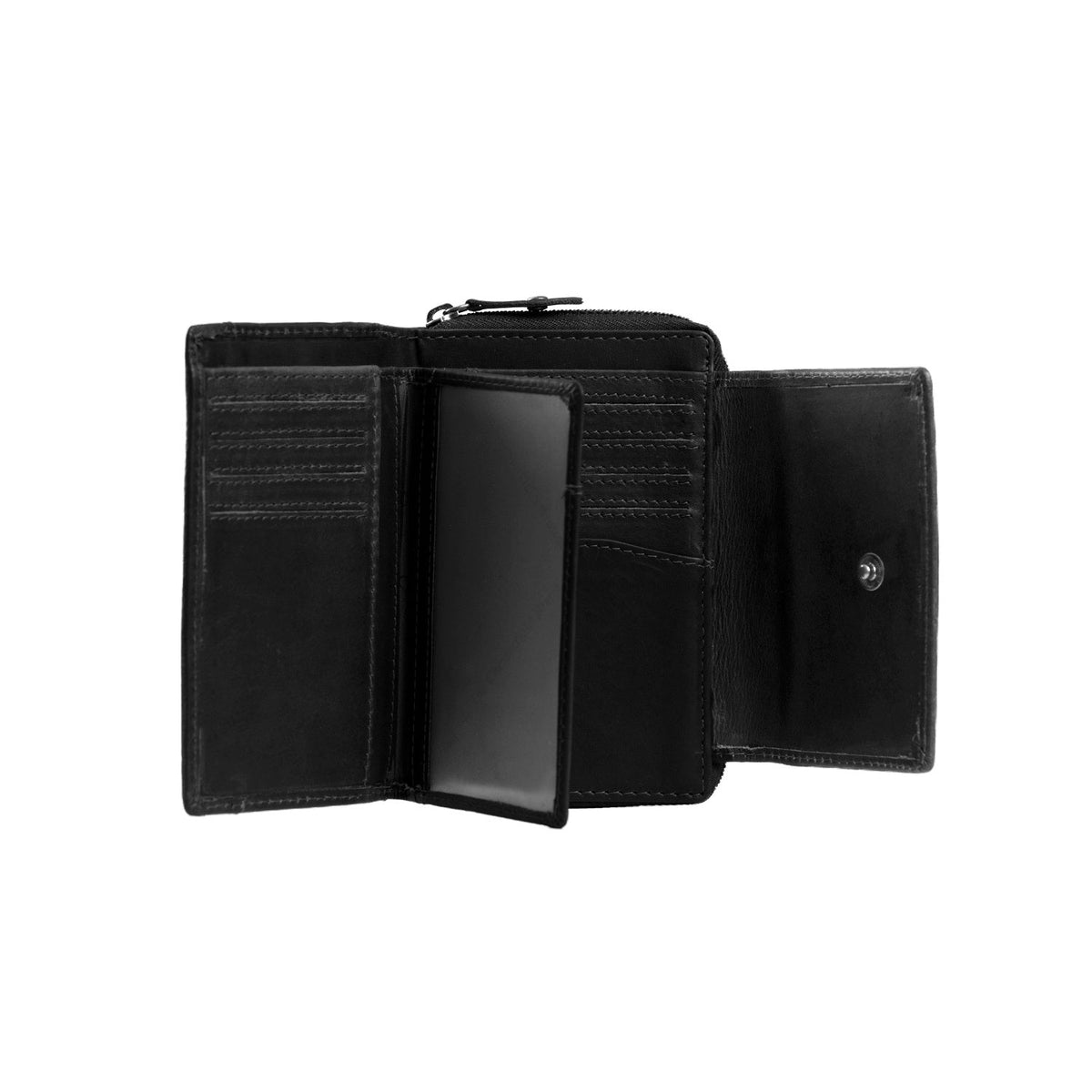 Ascot Full-Grain Leather Wallet Naisille - Structured Side Profile Showing Gusset Depth &amp; Expansion Capacity