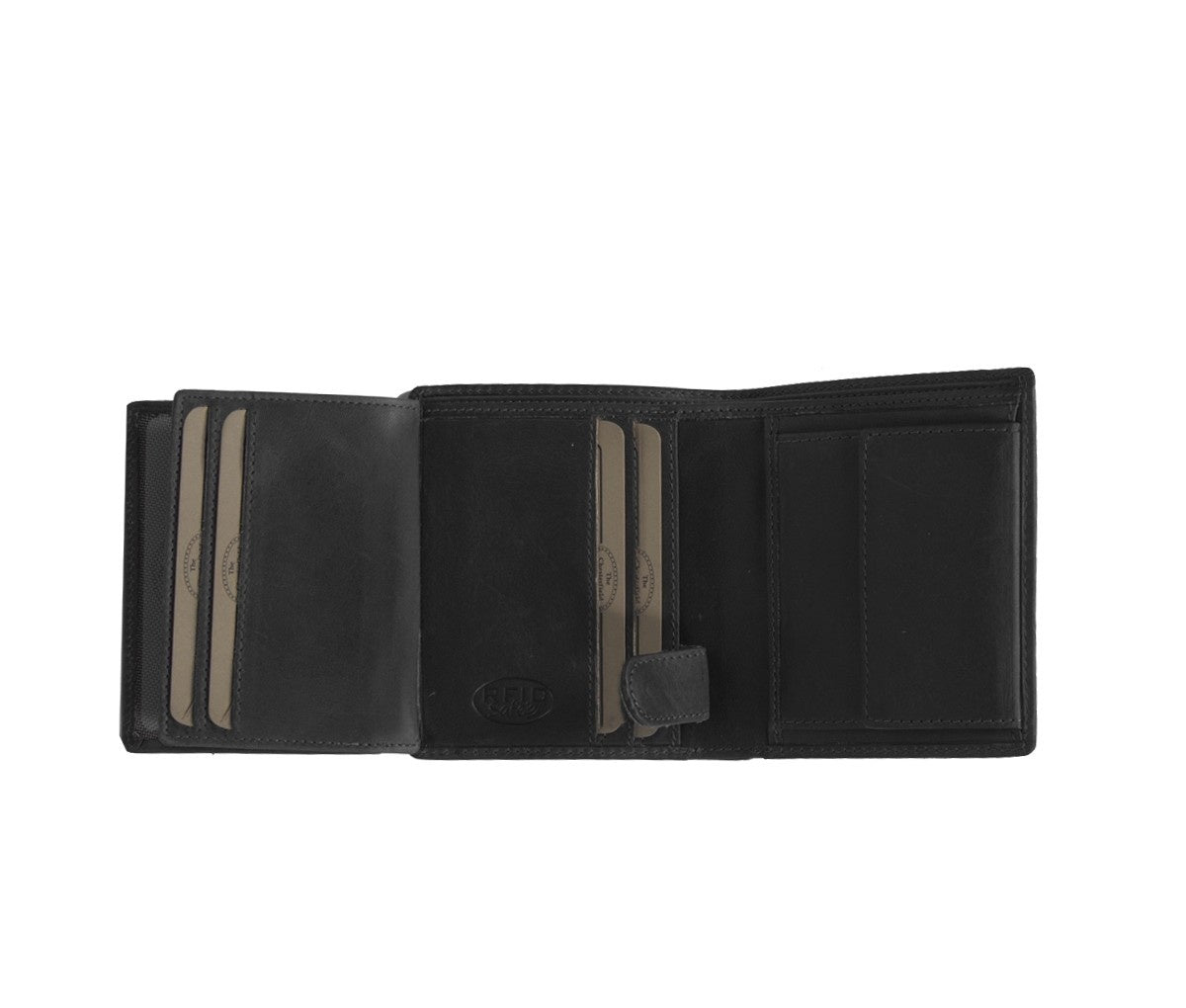 Carl Full-Grain Leather Wallet Miehille - Structured Side Profile Showing Gusset Depth &amp; Expansion Capacity