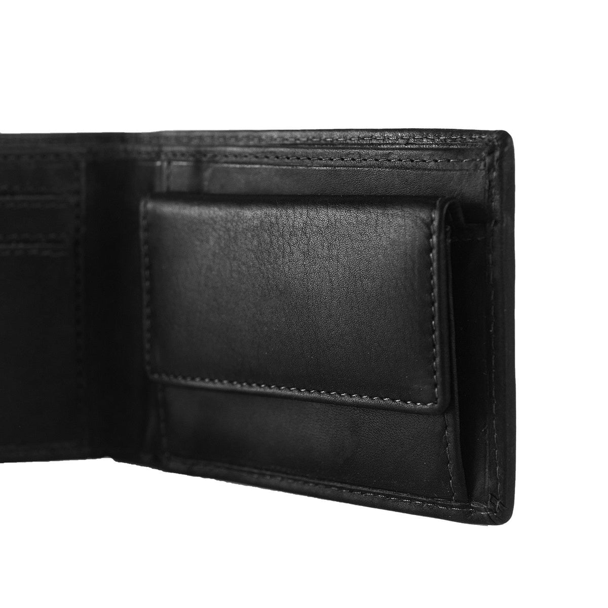Enzo Full-Grain Leather Wallet Miehille - Structured Side Profile Showing Gusset Depth &amp; Expansion Capacity