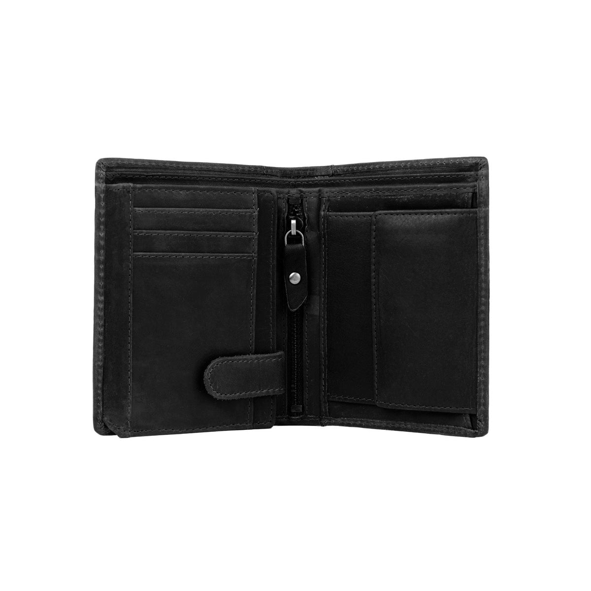 Ethel Full-Grain Leather Wallet Naisille - Structured Side Profile Showing Gusset Depth &amp; Expansion Capacity