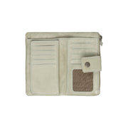 Solid Antique Brass Hardware &amp; Heavy-Duty Dual Zipper Detail on Fresno Full-Grain Leather Wallet Naisille