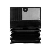 Hampton Full-Grain Leather Wallet Naisille - Structured Side Profile Showing Gusset Depth &amp; Expansion Capacity