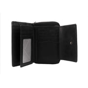 Solid Antique Brass Hardware &amp; Heavy-Duty Dual Zipper Detail on Hanoi Full-Grain Leather Wallet Naisille