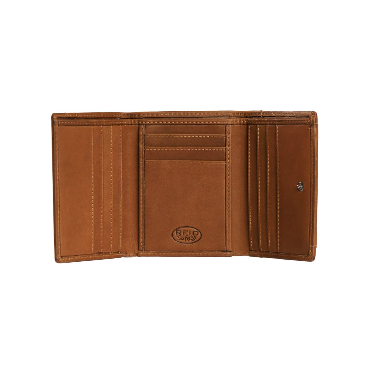 Harthoft Full-Grain Leather Wallet Naisille - Structured Side Profile Showing Gusset Depth &amp; Expansion Capacity