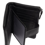 Solid Antique Brass Hardware &amp; Heavy-Duty Dual Zipper Detail on Landau Full-Grain Leather Wallet Naisille