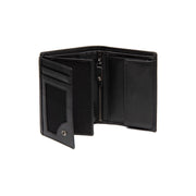Solid Antique Brass Hardware &amp; Heavy-Duty Dual Zipper Detail on Leroy Full-Grain Leather Wallet Miehille