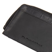 Solid Antique Brass Hardware &amp; Heavy-Duty Dual Zipper Detail on Livenza Full-Grain Leather Wallet Naisille