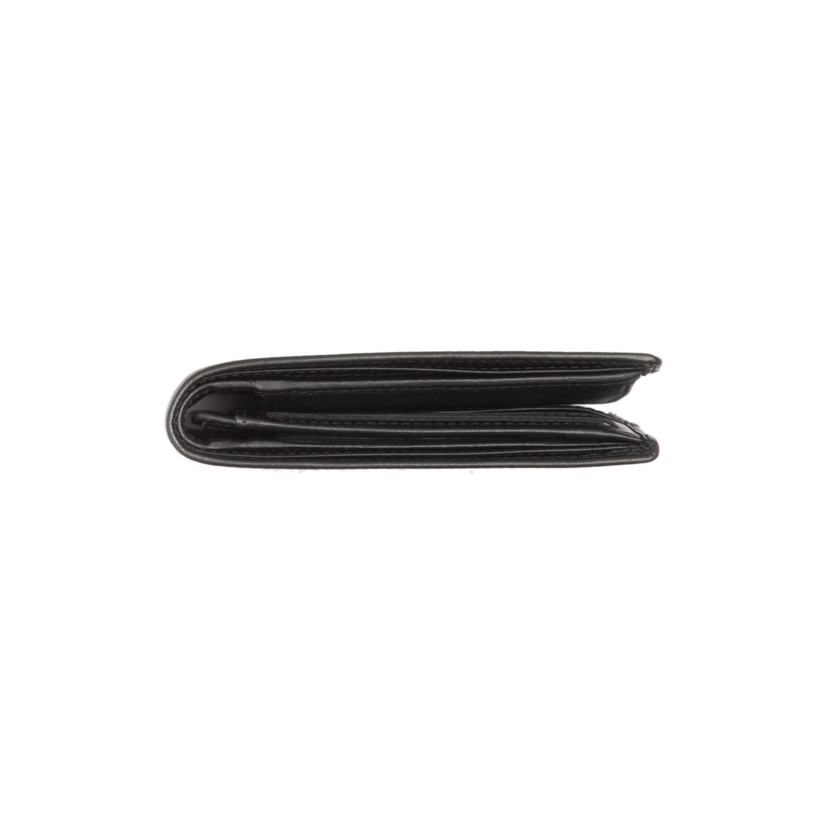 Lynnwood Full-Grain Leather Wallet Miehille - Structured Side Profile Showing Gusset Depth &amp; Expansion Capacity