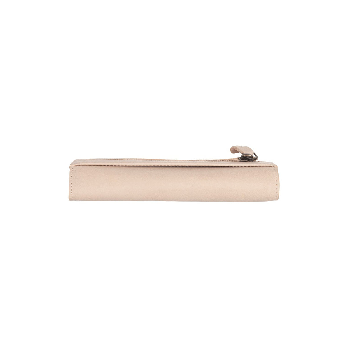 Solid Antique Brass Hardware &amp; Heavy-Duty Dual Zipper Detail on Valetta Full-Grain Leather Wallet Naisille