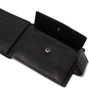 Solid Antique Brass Hardware &amp; Heavy-Duty Dual Zipper Detail on Yamba Full-Grain Leather Wallet Miehille