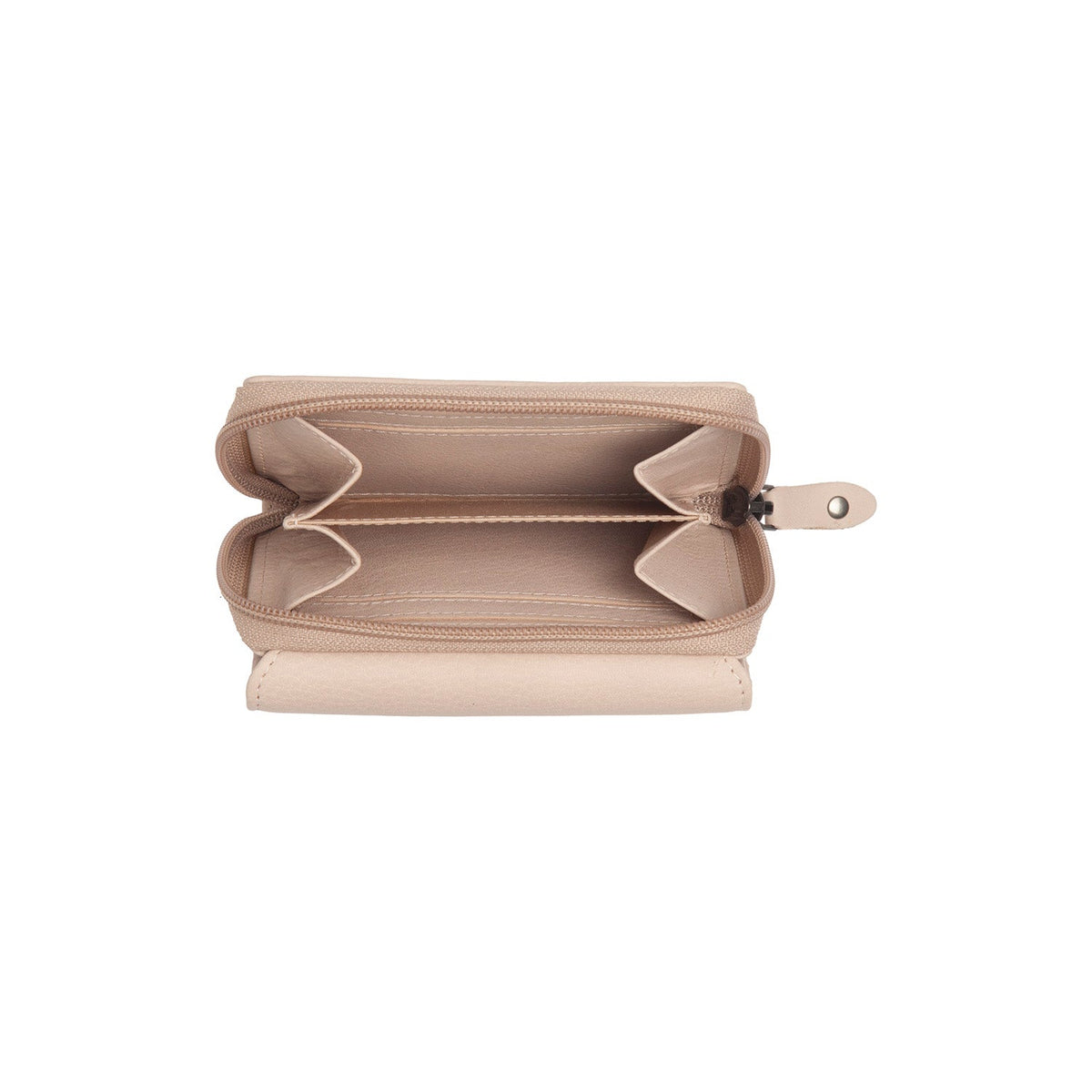 Solid Antique Brass Hardware &amp; Heavy-Duty Dual Zipper Detail on Zelan Full-Grain Leather Wallet Naisille