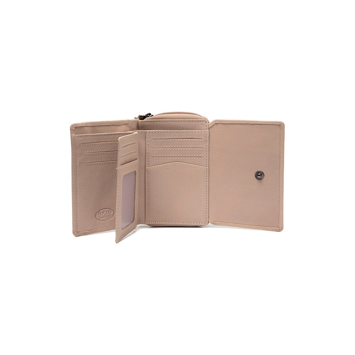 Zelan Full-Grain Leather Wallet Naisille - Structured Side Profile Showing Gusset Depth &amp; Expansion Capacity