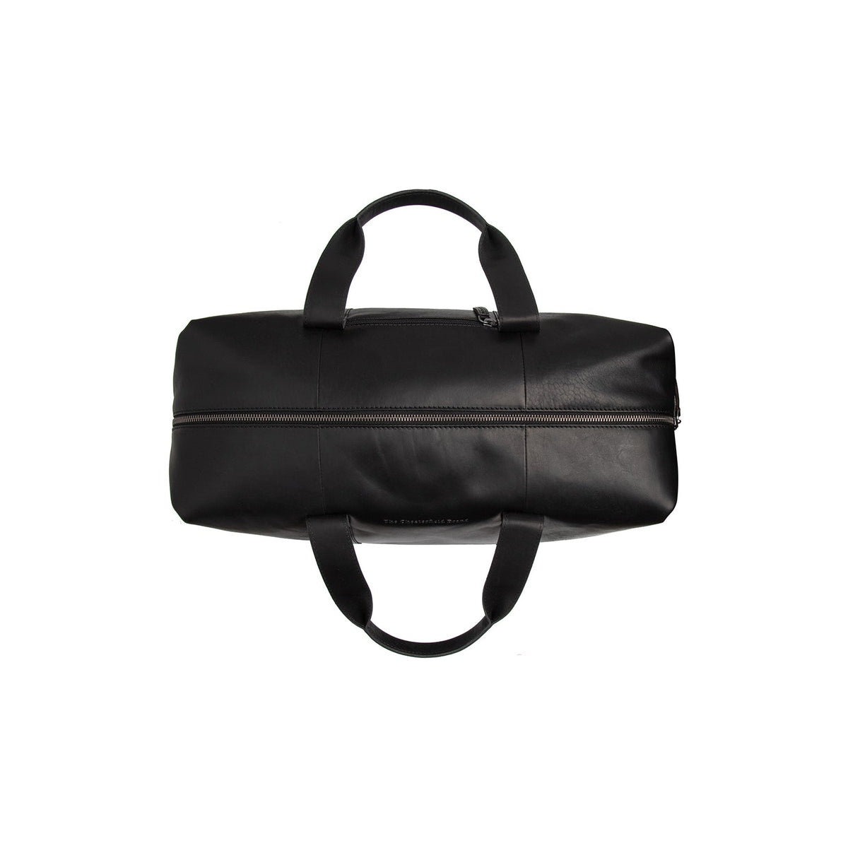 Solid Antique Brass Hardware &amp; Heavy-Duty Dual Zipper Detail on Conor Full-Grain Leather Weekender Bag Naisille