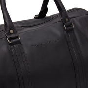 Solid Antique Brass Hardware &amp; Heavy-Duty Dual Zipper Detail on Melbourne Full-Grain Leather Weekender Bag Naisille