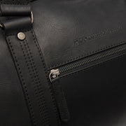 Rivaro Full-Grain Leather Weekender Bag Naisille - Structured Side Profile Showing Gusset Depth &amp; Expansion Capacity