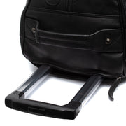 Solid Antique Brass Hardware &amp; Heavy-Duty Dual Zipper Detail on Leather Weekender Trolley Jayven Naisille