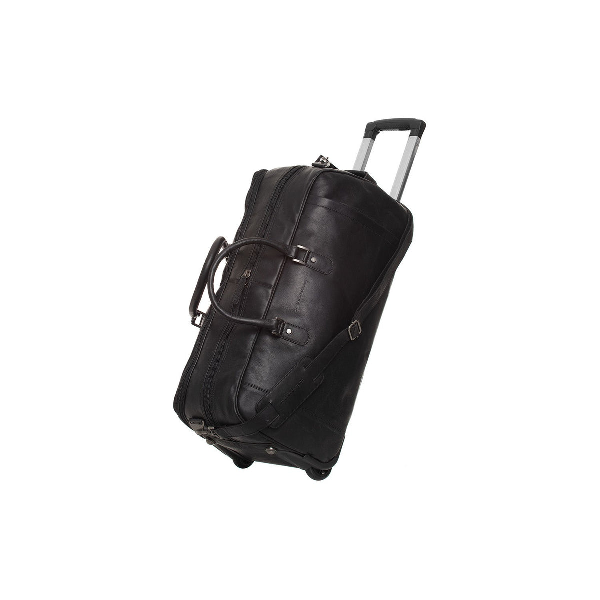 Leather Weekender Trolley Jayven Naisille in Classic 100% Full-Grain Leather - Full Exterior Front Profile View | Buy Online