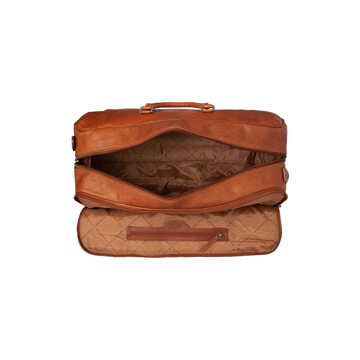 Cognac Leather Weekender Trolley Jayven Naisille, detail view 4