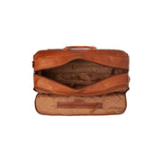 Cognac Leather Weekender Trolley Jayven Naisille, detail view 4