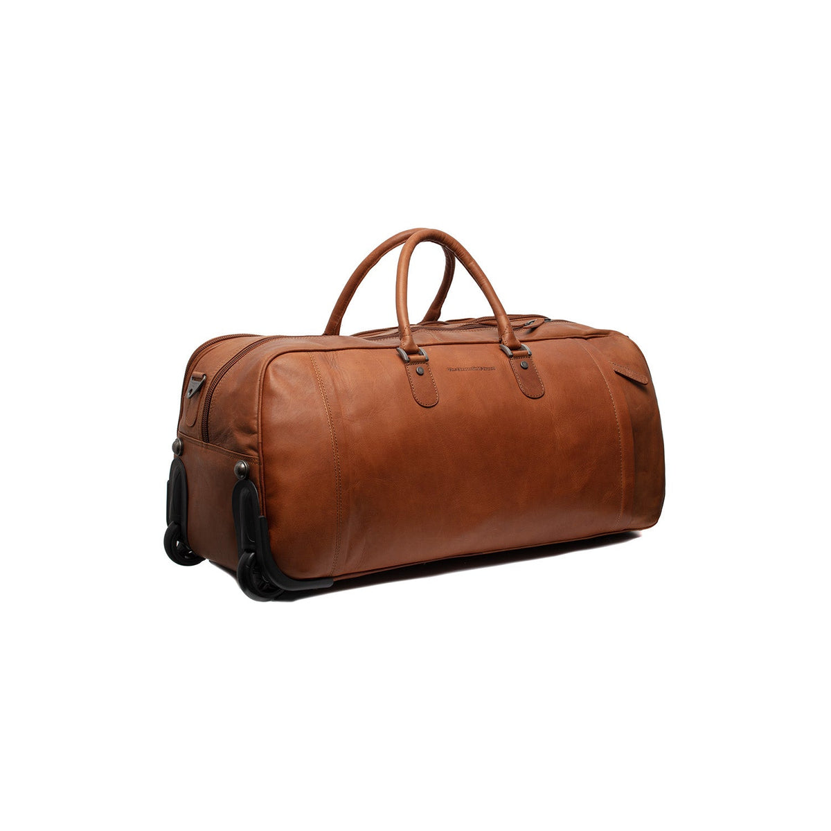 Cognac Leather Weekender Trolley Jayven Naisille, detail view 6