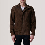 Lester Ruskea Suede Nahkainen Pommitakki Miehille – alternate product view 3