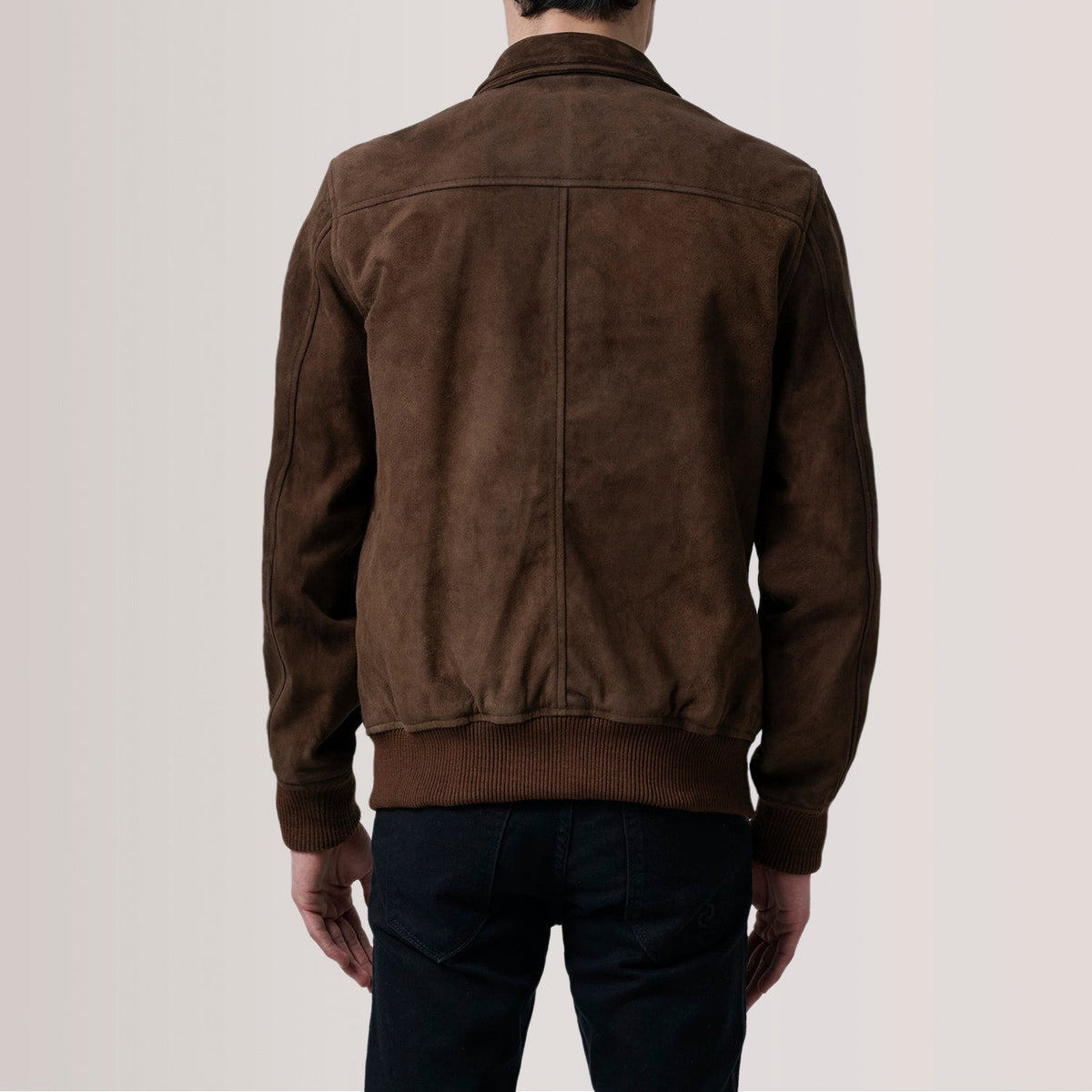 Lester Ruskea Suede Nahkainen Pommitakki Miehille – alternate product view 5