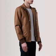 Lester Ruskea Suede Nahkainen Pommitakki Miehille – alternate product view 3