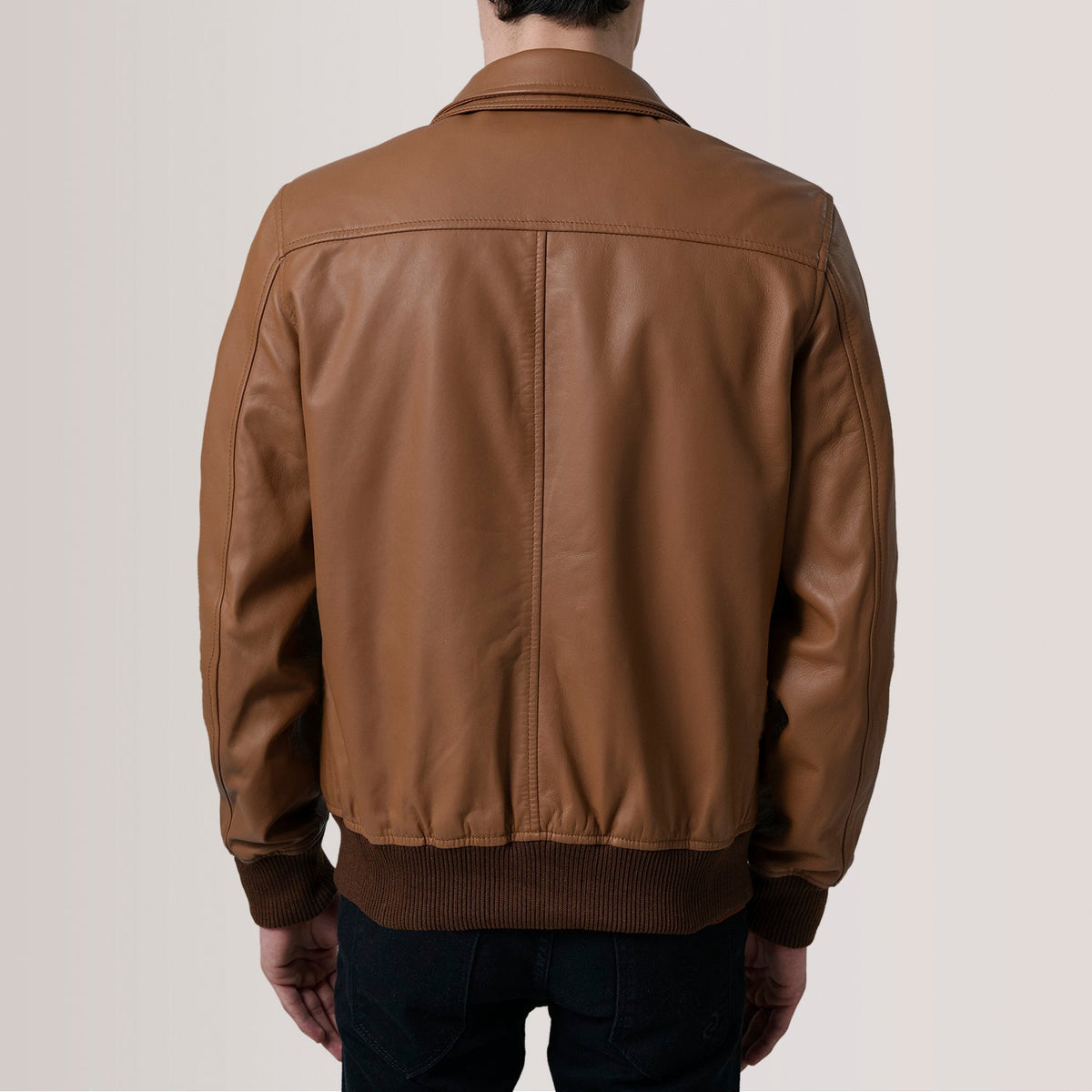 Lester Ruskea Suede Nahkainen Pommitakki Miehille – alternate product view 5