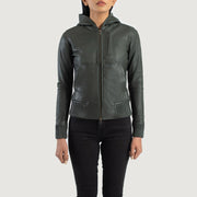 
Luna Hooded Nahkainen Pommitakki Naisille – alternate product view 4