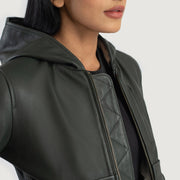 
Luna Hooded Nahkainen Pommitakki Naisille – alternate product view 6