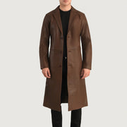 
Open Hem & Hem Craftsmanship Construction Detail on Mateo Black Leather Single Breasted Coat