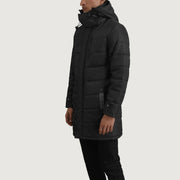 
Black Full-Grain Leather Hooded Jacket - Takaa istuvilla olkapäillä ja siistillä helmalla