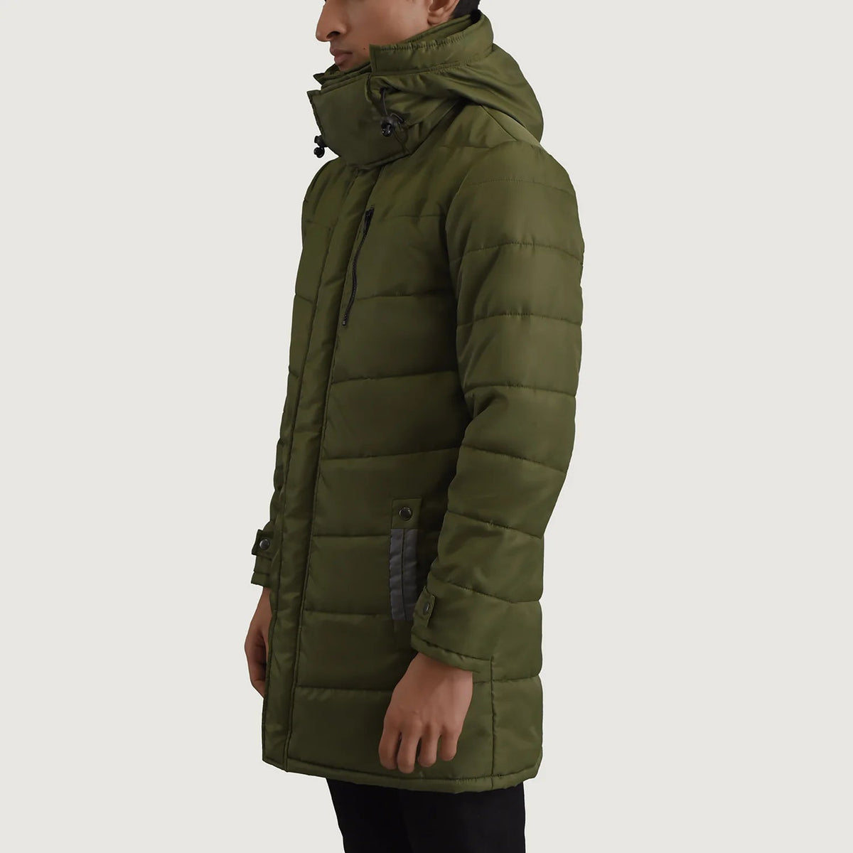 
Green Full-Grain Leather Hooded Jacket - Takaa istuvilla olkapäillä ja siistillä helmalla