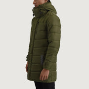 
Green Full-Grain Leather Hooded Jacket - Takaa istuvilla olkapäillä ja siistillä helmalla