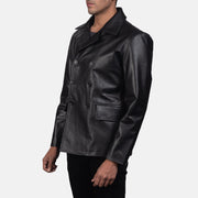 
Black Cowhide leather Blazer - Takaa istuvilla olkapäillä ja siistillä helmalla