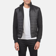 
Nashville Tepattu Musta Windbreaker Nahkatakki Miehille in Black Polyester (Torso) &Amp; Knitted Fabric (Sleeves) - Edestä ja räätälöity siluetti | Osta verkosta
