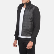 
Black Polyester (Torso) &Amp; Knitted Fabric (Sleeves) Winter Jacket - Takaa istuvilla olkapäillä ja siistillä helmalla
