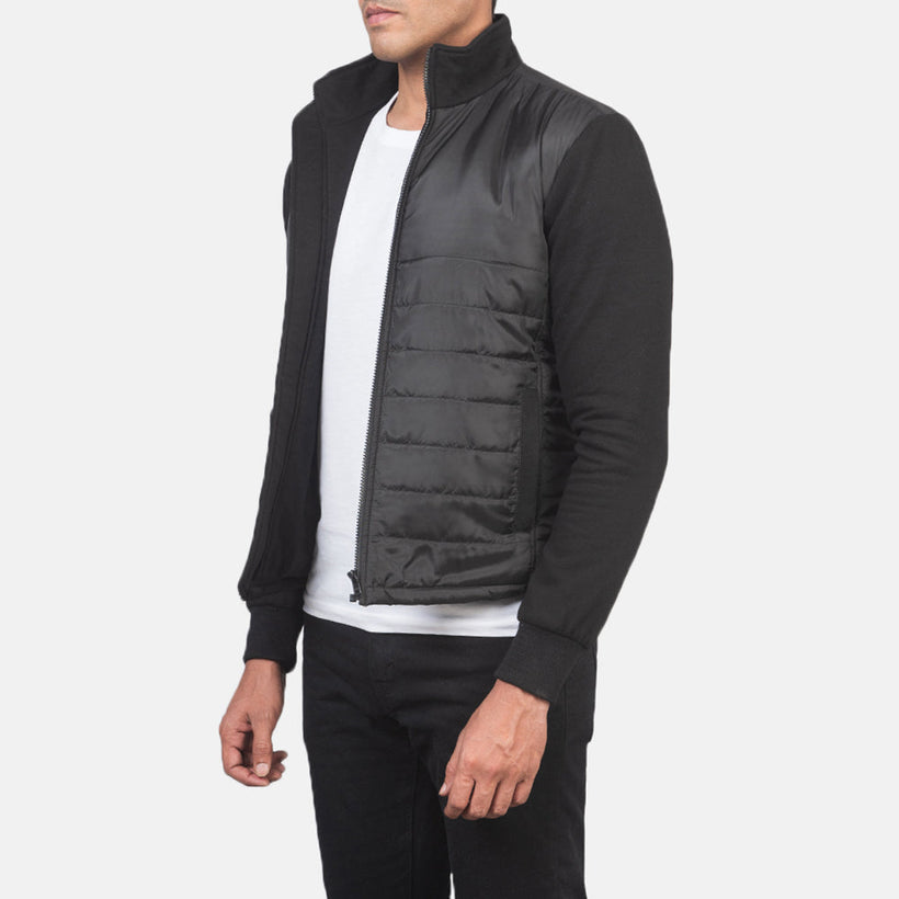 Nashville Tepattu Musta Windbreaker Nahkatakki Miehille