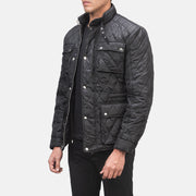 
Black Polyester Winter Jacket - Takaa istuvilla olkapäillä ja siistillä helmalla