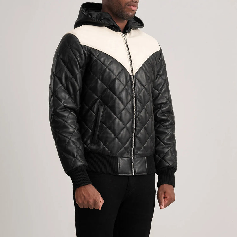 Norman Nahkatakki Vaaleanruskea Puffer Nahkatakki Miehille