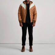 
Norman Nahkatakki Vaaleanruskea Puffer Nahkatakki Miehille – alternate product view 3
