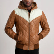
Norman Nahkatakki Vaaleanruskea Puffer Nahkatakki Miehille – alternate product view 4